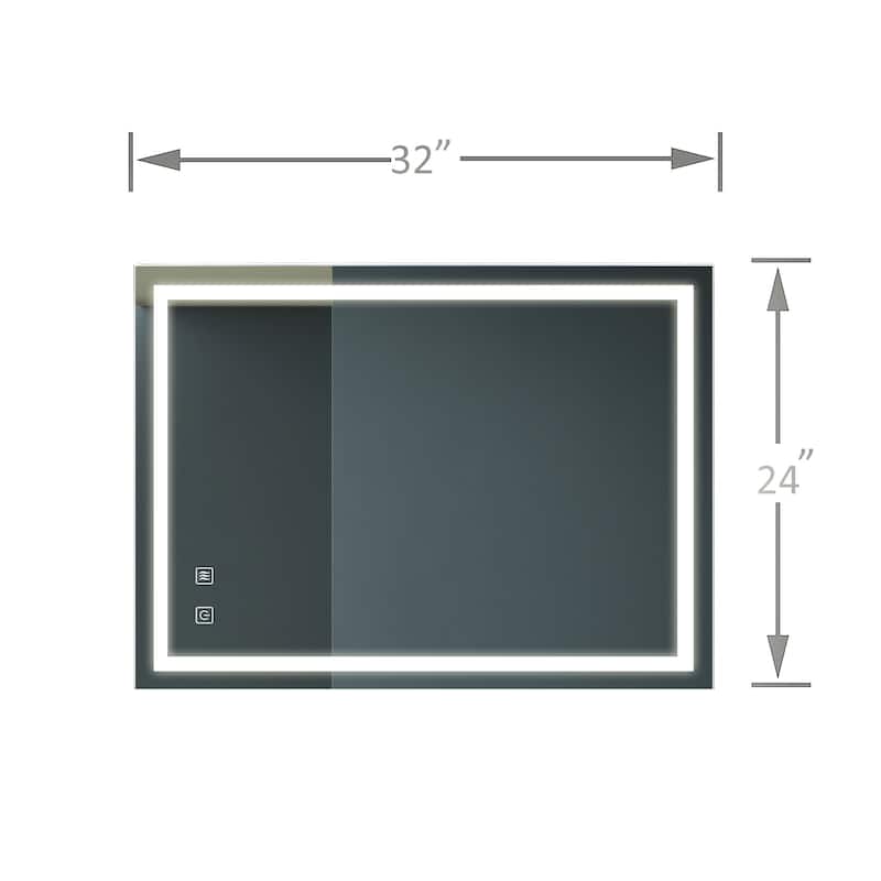 Bathroom LED Cosmetic Mirror with 3 Adjustable Color Temperatures