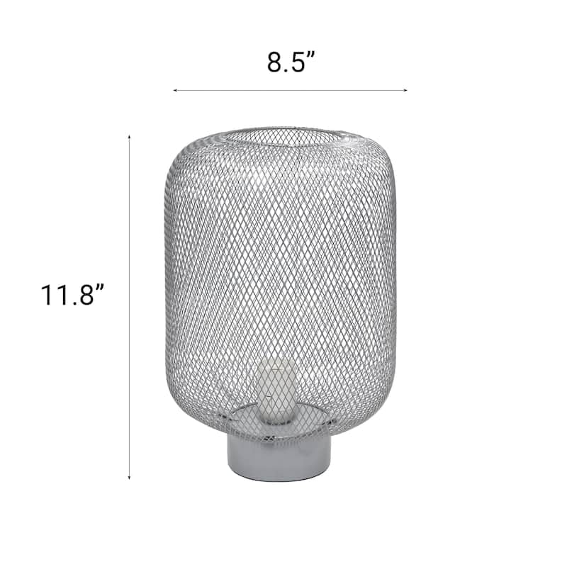 Metal Mesh Cylinder Table Lamp with On/Off Switch - 8.50 x 8.50 x 11.80 in. (L x W x H)