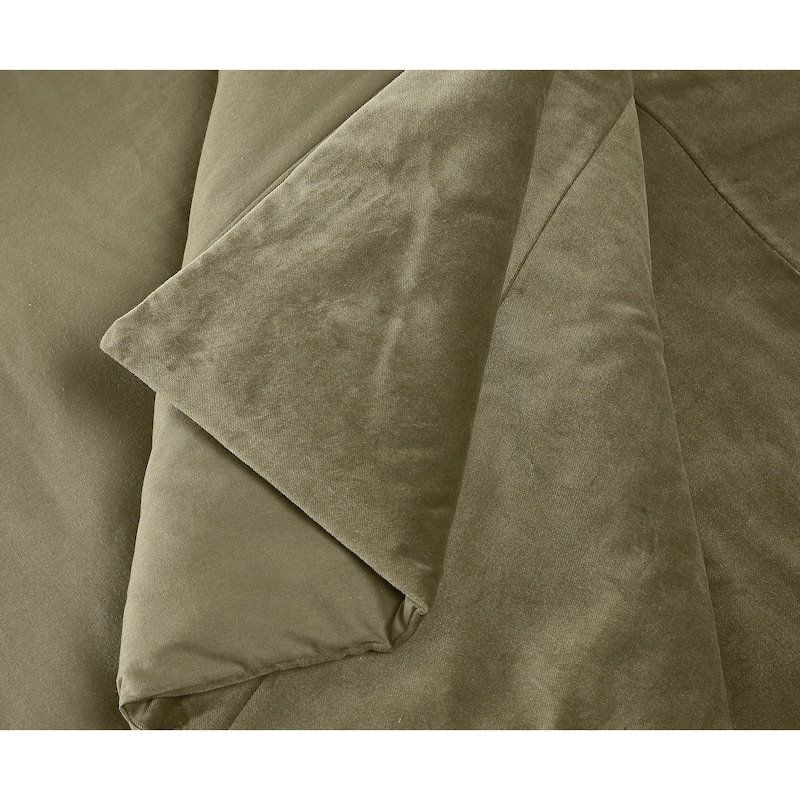 Brooklyn Loom Matte Cotton Velvet 3 Piece Duvet Cover Set