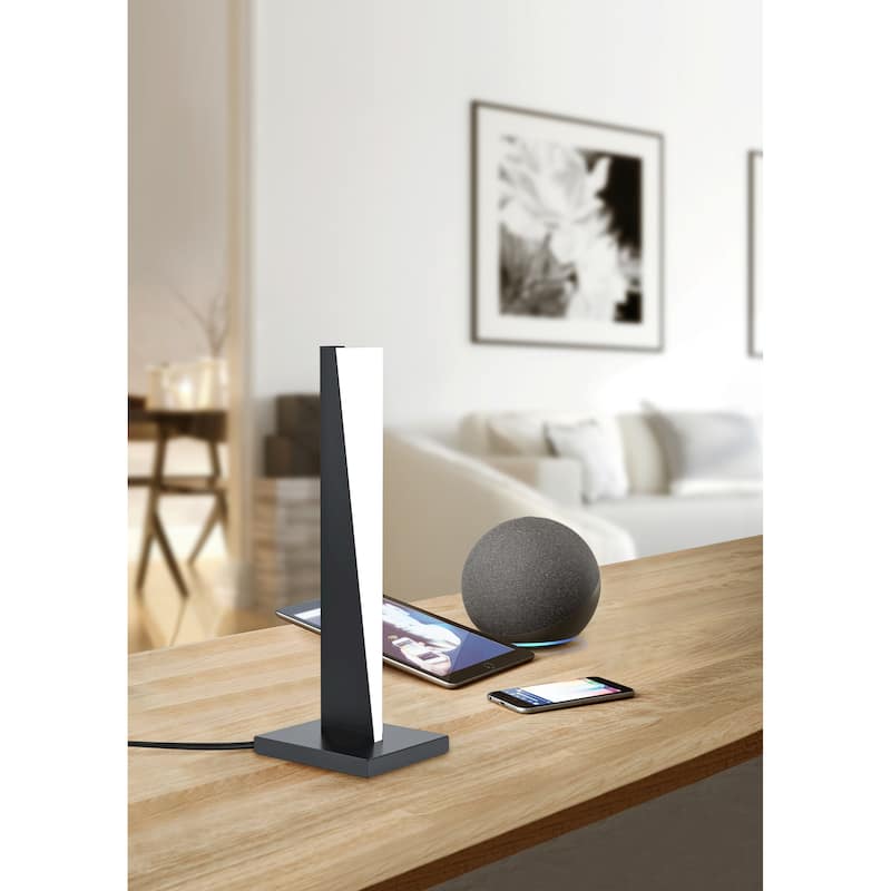 Isidro - Table Lamp - Structured Black Finish - White Acrylic Shade - Structured Black, White