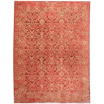 Tessina Distressed Ornamental Rug, Red/Gold/Orange, Area Rug