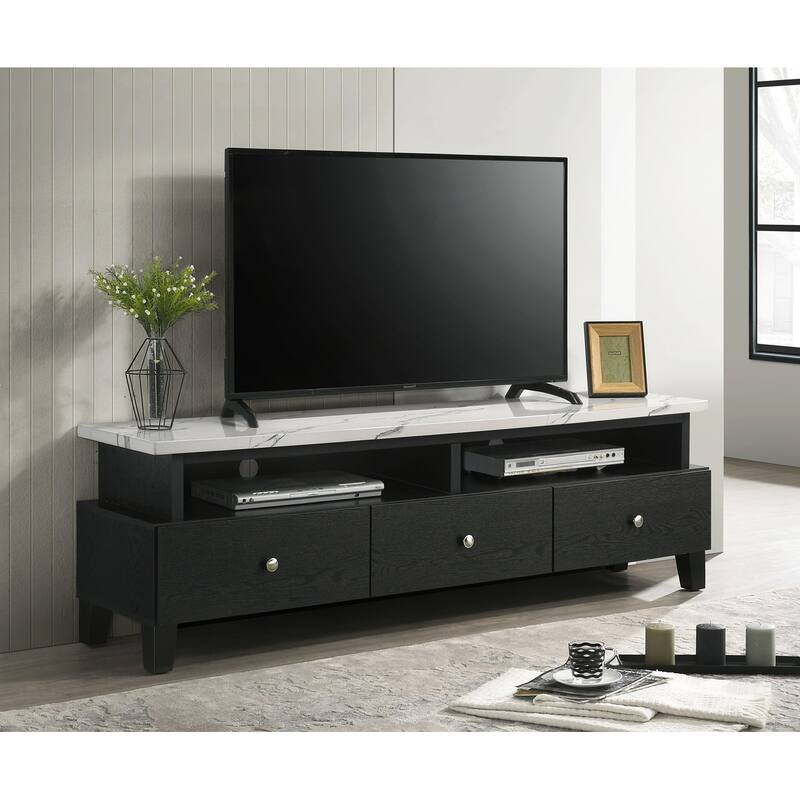Stylish Faux Marble TV Stand for Living Room, Enhancing Entertainment Experience