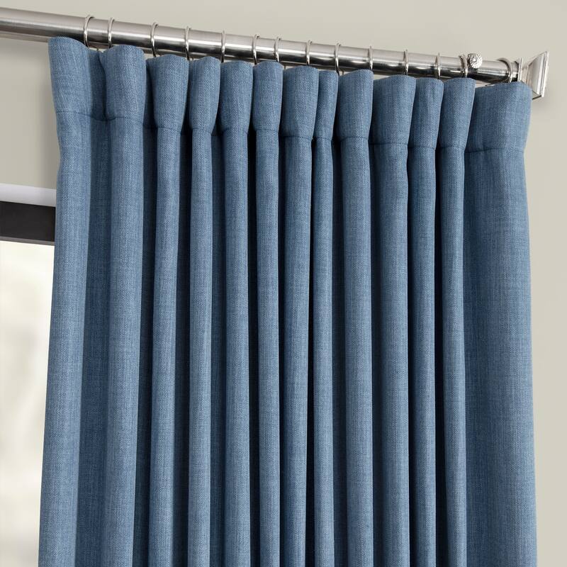 Exclusive Fabrics Faux Linen Extra Wide Room Darkening Curtain Panel
