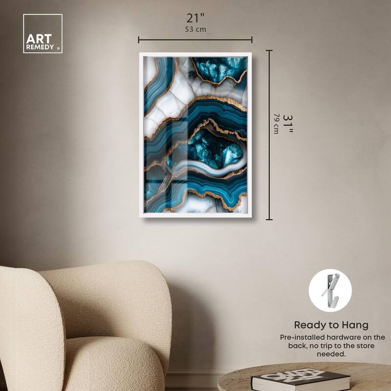 Teal Tectonic III Shadowbox by Art Remedy