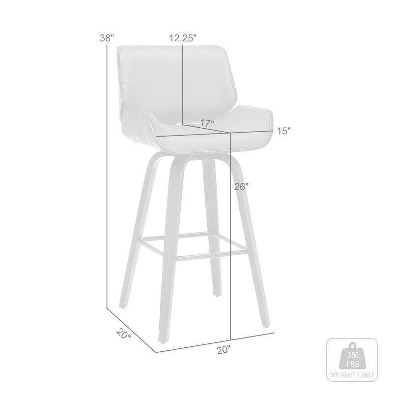 Faux Leather Swivel Counter Stool with Wood Frame and Low Back
