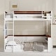 preview thumbnail 10 of 11, Queen size Wooden Bunk Bed with Built-in Shelves and LED Light, USB Charging Station for Living Room
