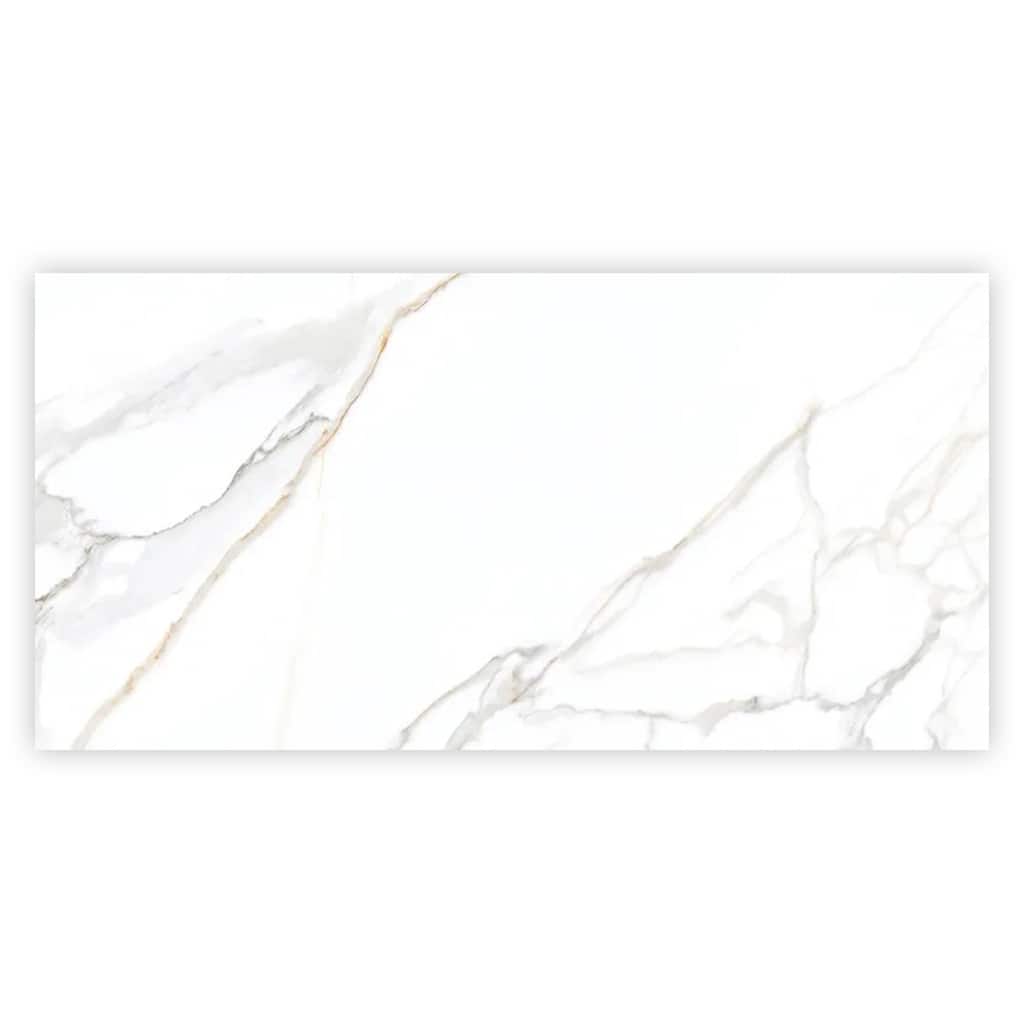 Apollo tile 24" x 48" Strata Polished Bright White Gold Porcelain Tile (15.5 sq ft/case) - 2 Pack