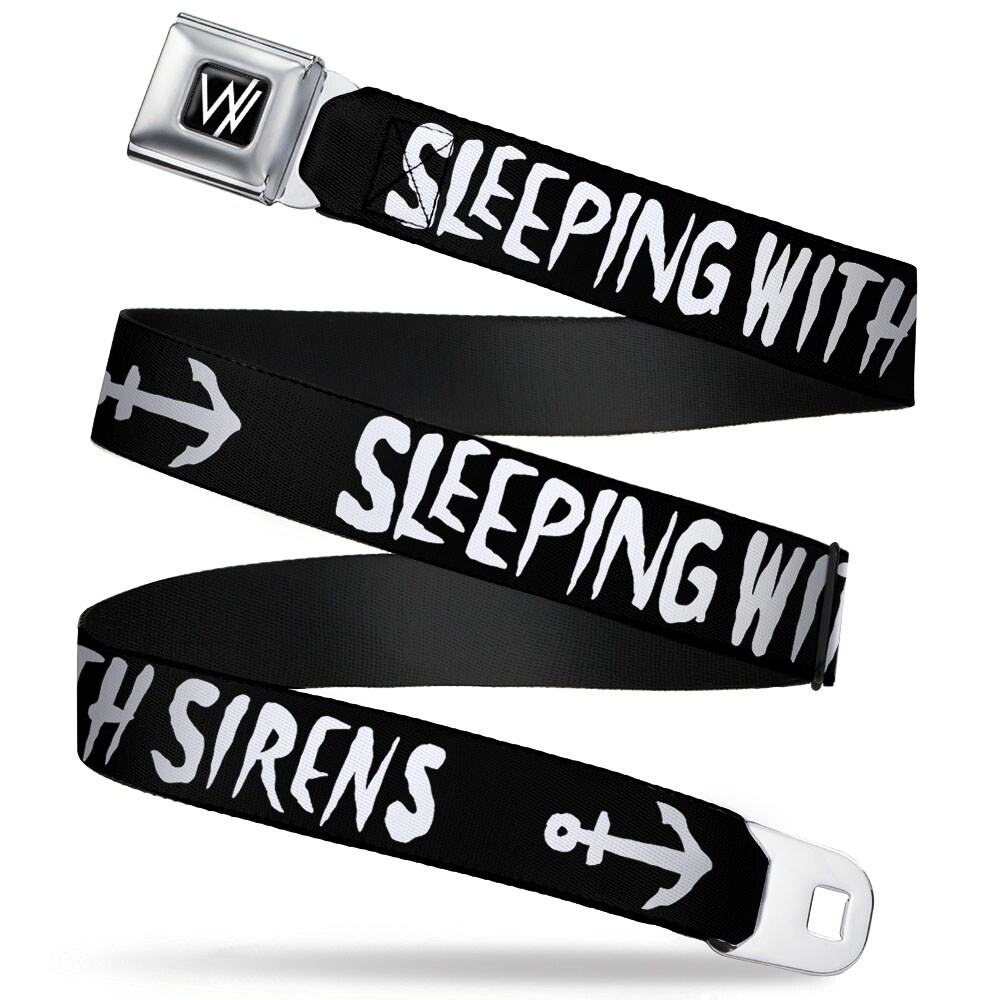 Shop Sleeping With Sirens W Logo Full Color Black White Seatbelt Belt Seatbelt Belt Overstock 17081895