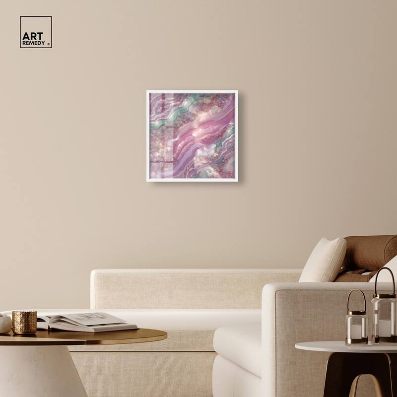 Pink and Mint Crystal I Shadowbox by Art Remedy