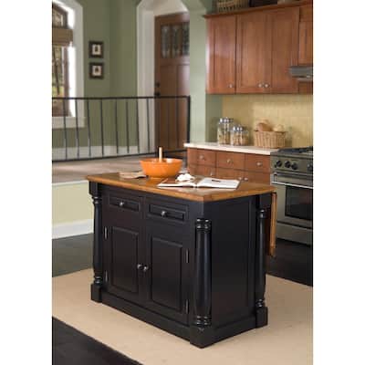 Monarch Black and Oak Kitchen Island