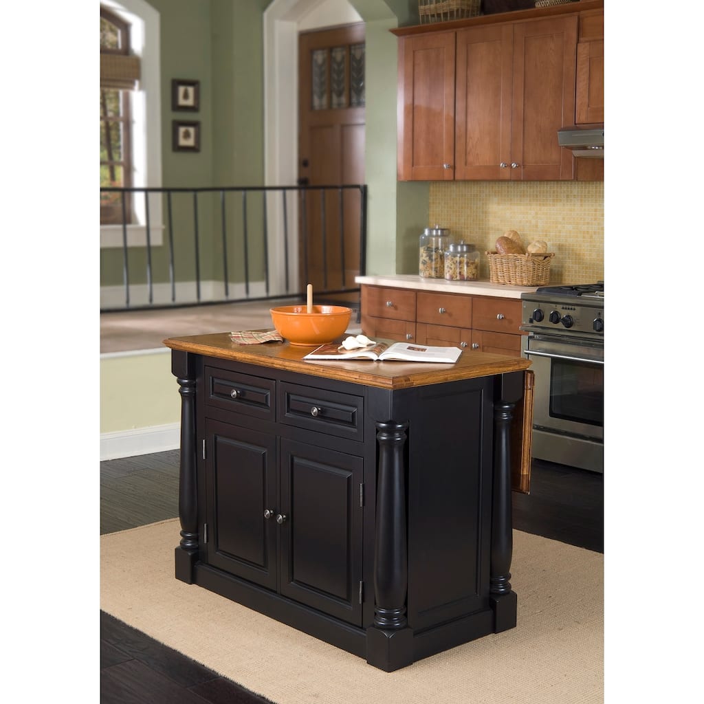 Monarch Black and Oak Kitchen Island