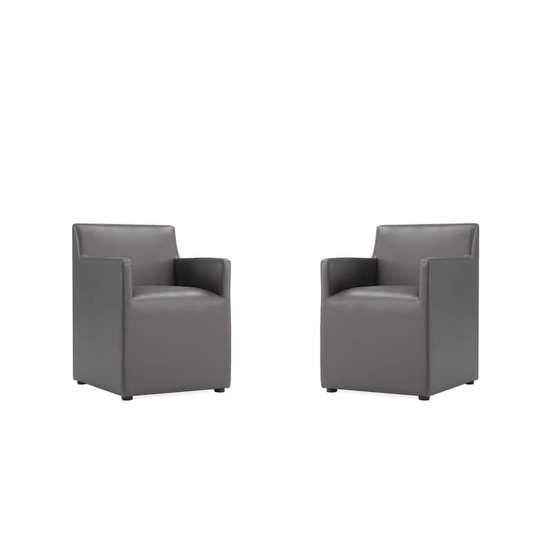 Manhattan Comfort Anna Modern Square Faux Leather Dining Armchair
