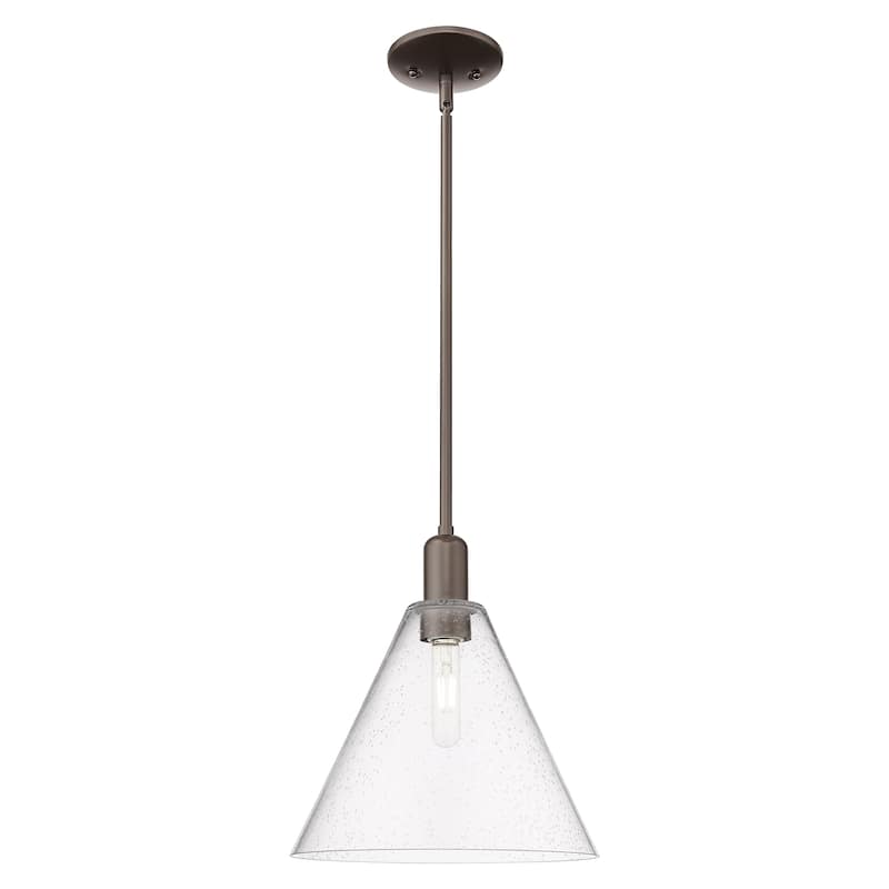 Innovations Lighting Endless Possibilities Arcadia - Berkshire Glass - 1 Light 12" Stem Hung Mini Pendant - Oil Rubbed Bronze/Seedy