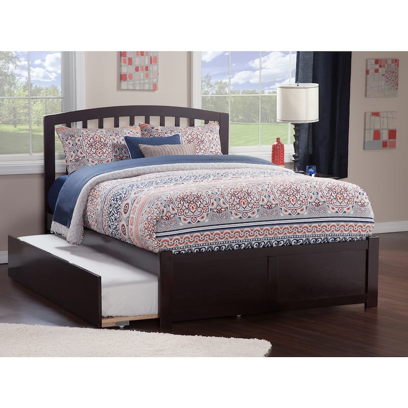 Full Platform Bed with Trundle - Twin Size, Modern Design, Sturdy Frame, Easy Assembly, Space Saving