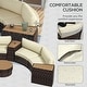 preview thumbnail 13 of 14, Outsunny 8 Piece Patio Furniture Set with 4 Rattan Sofa Chairs & 4 Tables, Outdoor Conversation Set with Storage & Umbrella Hole