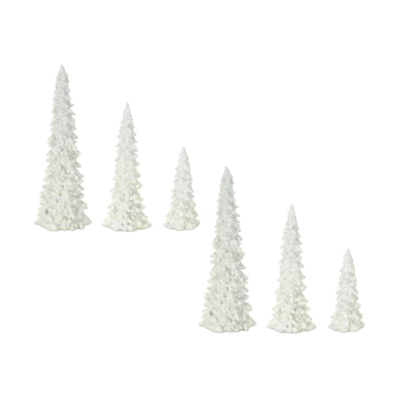 Off-White Tabletop Holiday Tree (Set of 3) - N/A