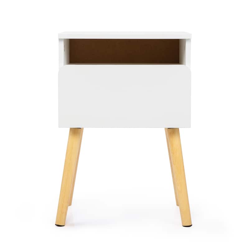 Set of 2 Modern Bedside Table, Nightstand with Drawers and Shelves