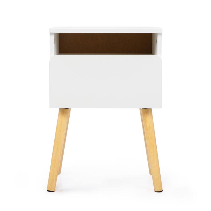 Two-Piece End Table Storage Cabinet, White Corner Table Entry Table
