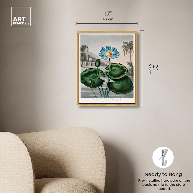 Blue Egyptian Water-Lily Canvas by Art Remedy