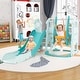 preview thumbnail 1 of 7, Toddler Slide and Swing Set with Extra-long Slide Height Adjustable Swing Basketball Hoop and Climber Green-Orange