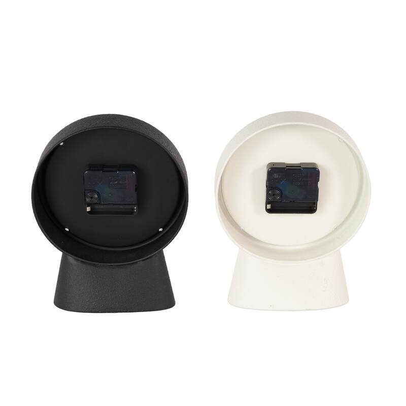 Metal Textured Clock with Gold Accents - Set of 2 Multi Colored - Roche River Decor