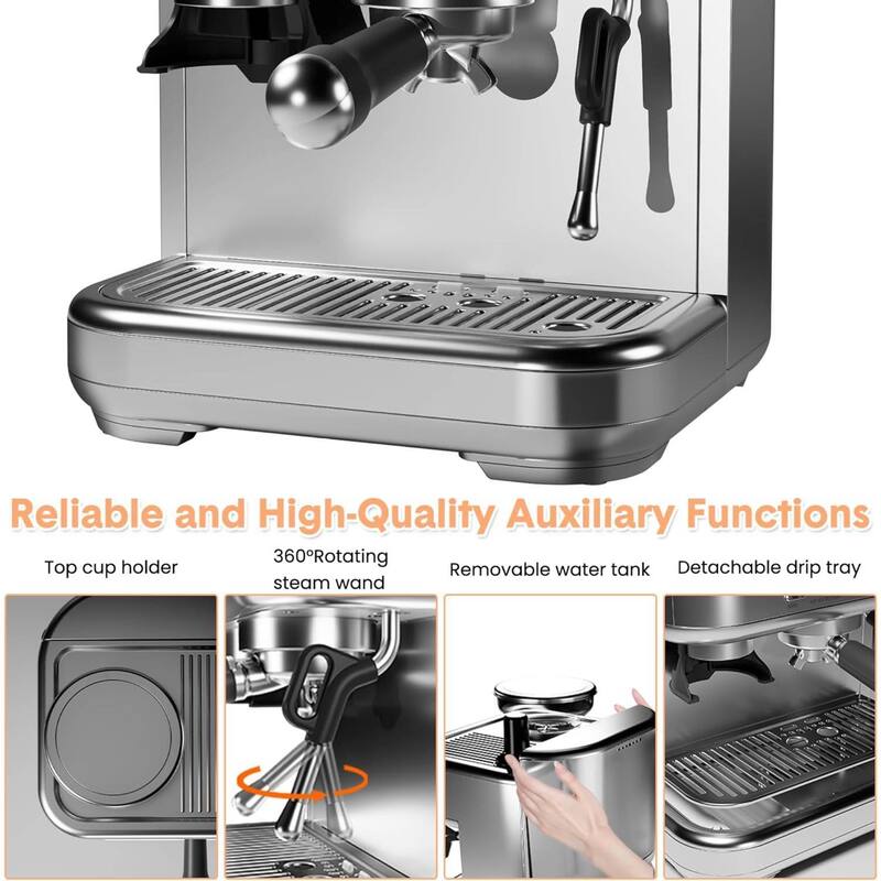 Automatic Espresso Maker, Coffee Machine Latte Cappuccino Macchiato for Home and Kitchen
