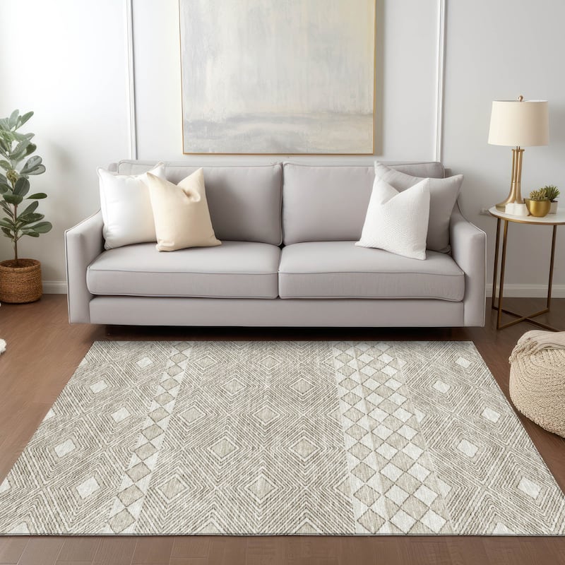 Machine Washable Indoor/ Outdoor Chantille Moroccan Boho Rug