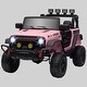 preview thumbnail 3 of 1, 12V Battery-Powered Kids Ride-On Car, Parent Remote, LED Lights, Music, 3 Speed Options Pink