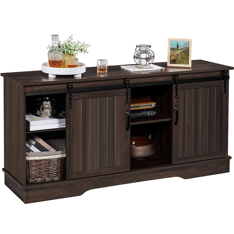 Yaheetech Industrial Classic Farmhouse TV Stand for TVs up to 65"