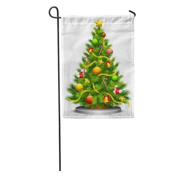 Shop Green Xmas Of Decorated Christmas Tree Red Light Fir Year Garden Flag Decorative Flag House Banner 12x18 Inch On Sale Overstock 31378243