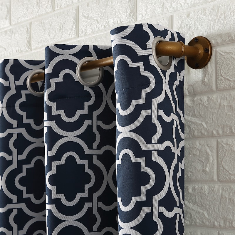 Sun Zero Barnett Trellis Blackout Grommet Curtain Panel, Single Panel