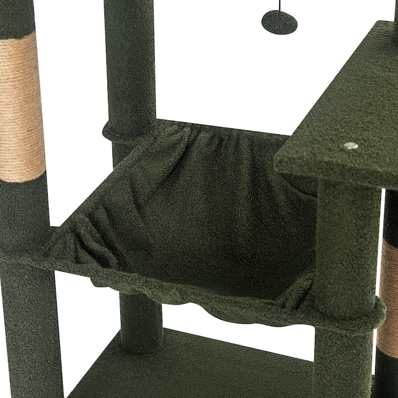 Adeco 52-Inch Cat Tree with Hammock and Condo