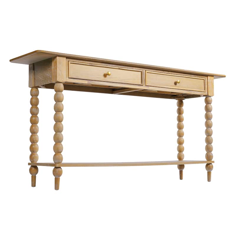 Christopher Knight Home - Duvall Retro Wood Console Table with Artistic Column Details