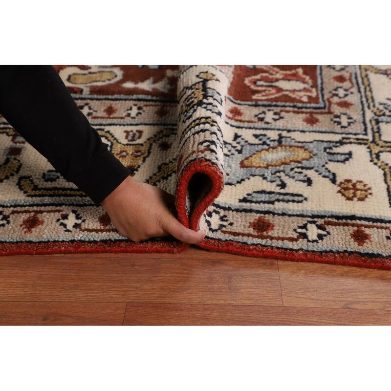Tabriz Indian Area Rug Handmade Traditional Orange Wool Carpet - 7'11"x 10'1"