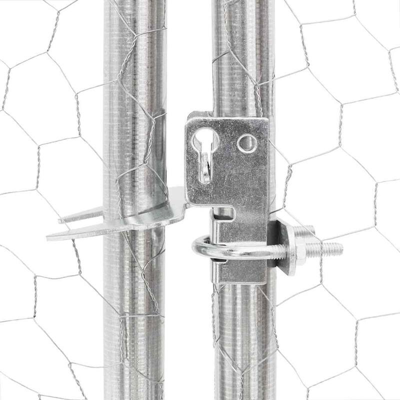 vidaXL Chicken Run Silver Galvanized Steel Large Durable Chicken Run - 98.4 x 79.2 x 88.8
