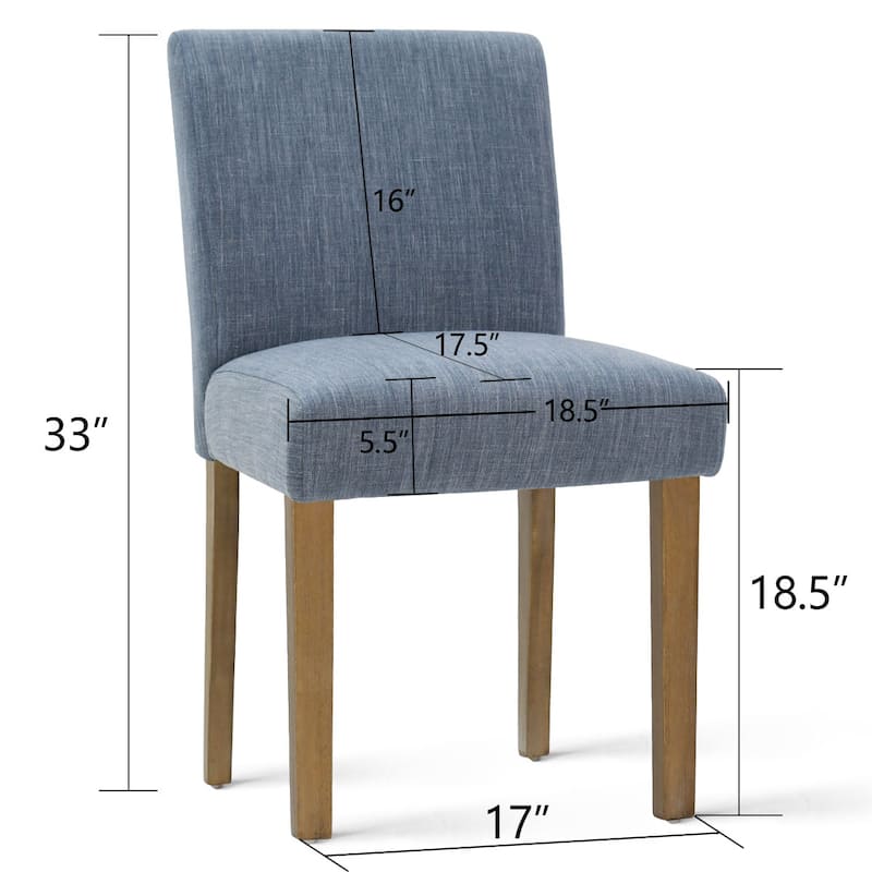 Parsons Dining Chairs with Linen Upholstery and Solid Wood Legs