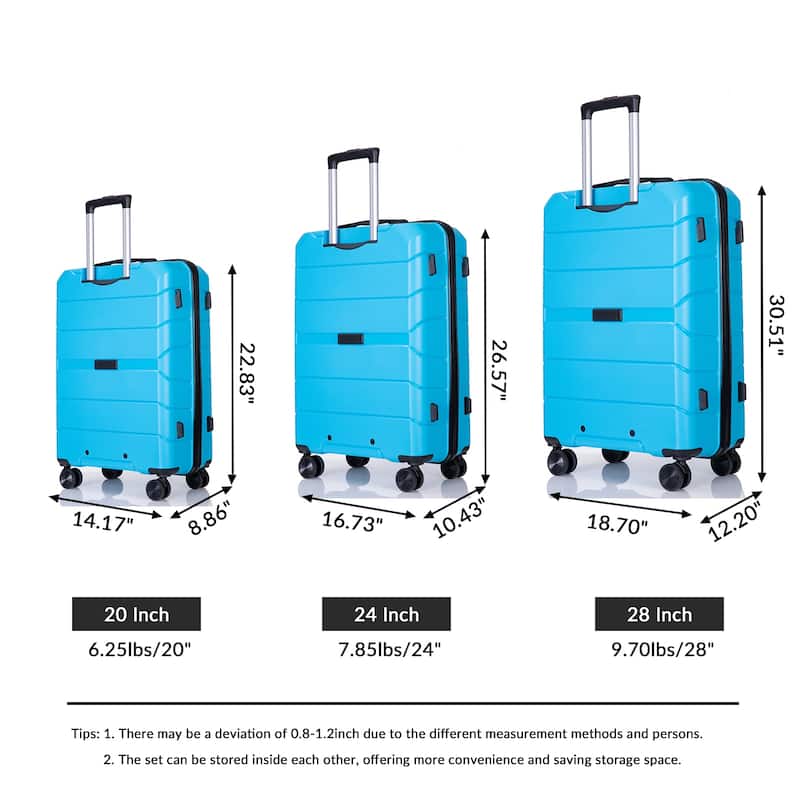 Luggage Sets, Horizontal Sag Design 3-Piece Luggage with TSA Lock and ...