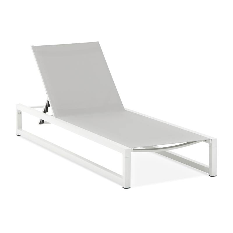 5-Level Adjustable 2-Piece Outdoor Chaise Lounge,Durable Aluminum Frame & Textilene Mesh, Perfect For Patio/Poolside
