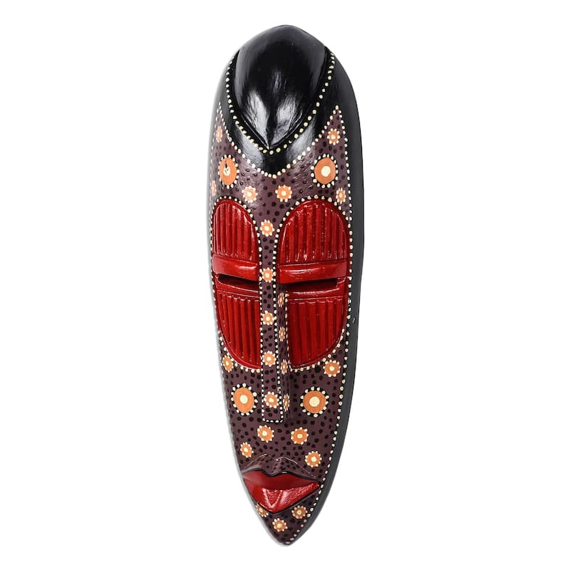 Novica Handmade Ga Dots African Wood Mask
