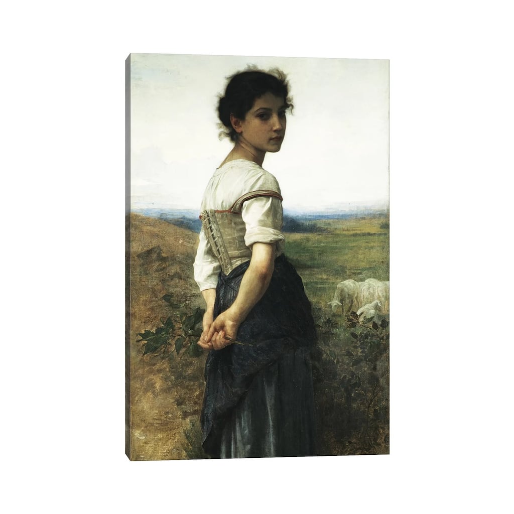 iCanvas "The Young Shepherdess, 1885" by William-Adolphe Bouguereau Canvas Print