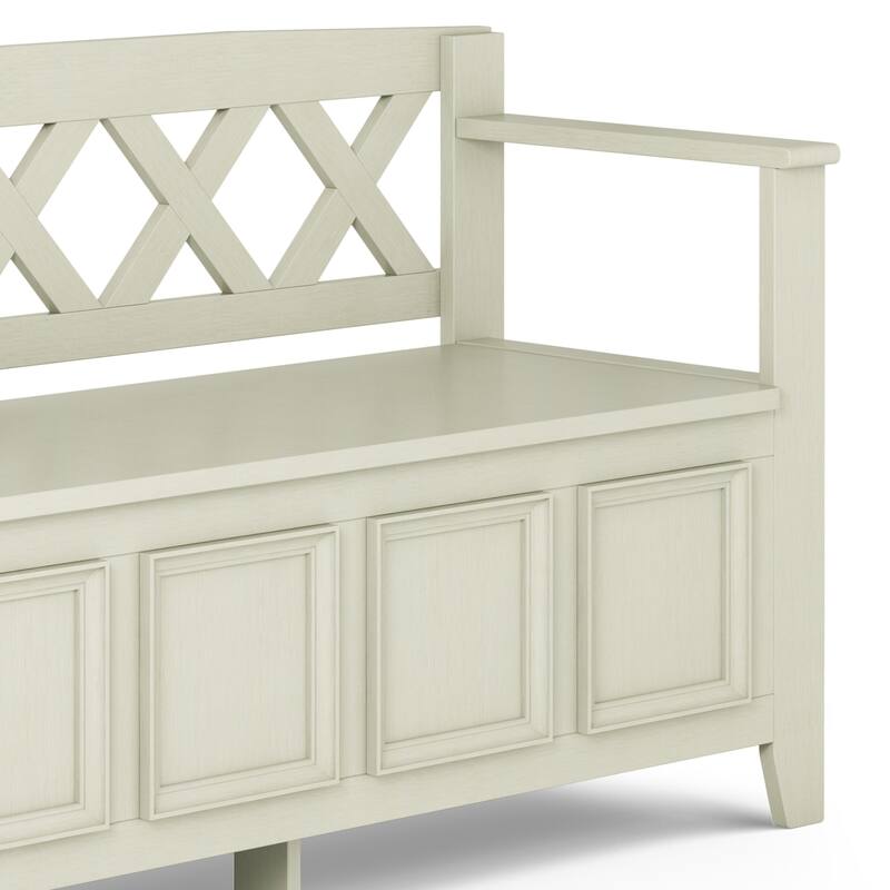 WYNDENHALL Halifax 48 inch Wide Solid Wood Transitional Entryway Bench - 48 Inches wide