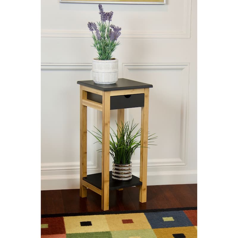 2 Tier Solid Bamboo Frame Plant Stand
