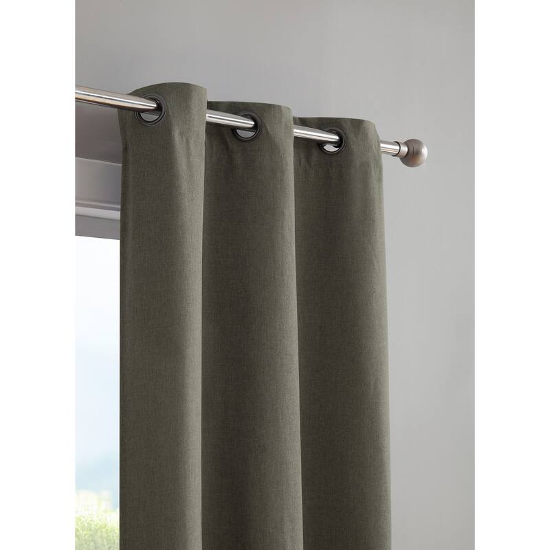 Bella Luna Henley Room Darkening 84-inch Grommet Curtain Panel Pair - 76 x 84