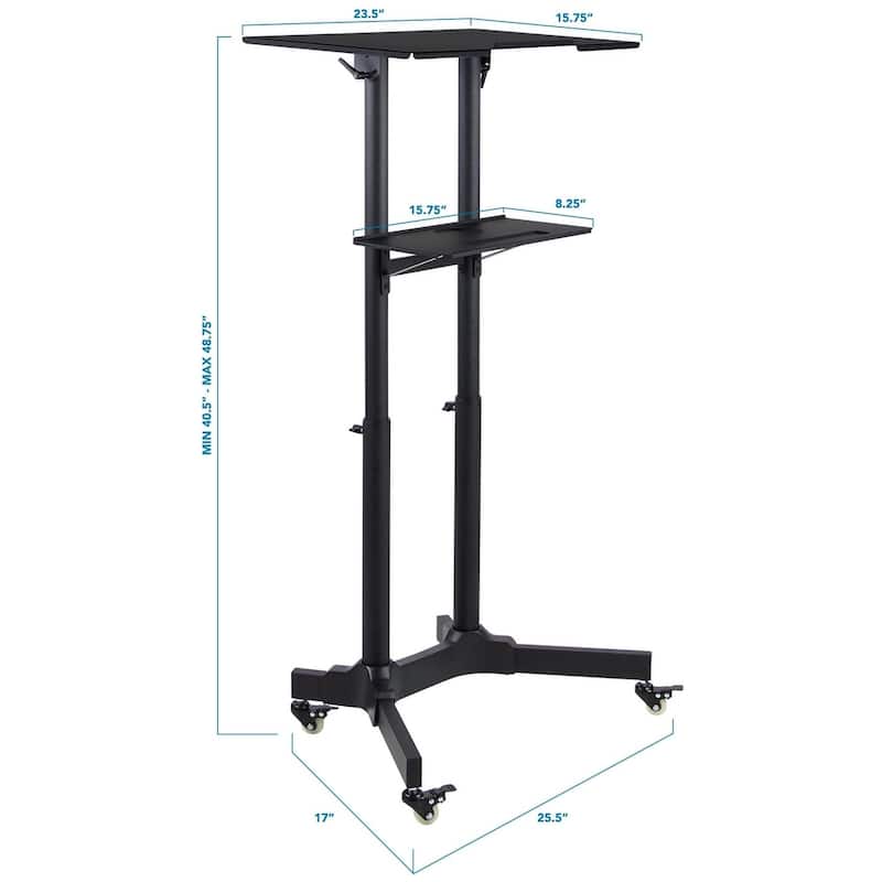 Mount-It! Mobile Standing Height Desk | Portable Podium and Rolling Presentation Lectern | With Caster Wheels |