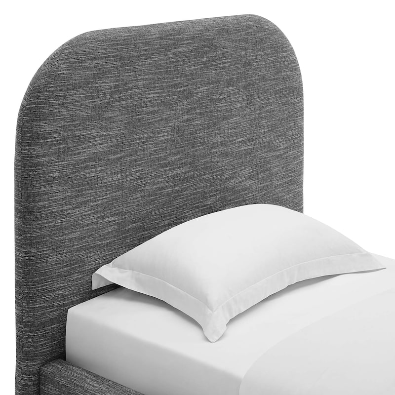 Keynote Upholstered Fabric Curved Twin Platform Bed