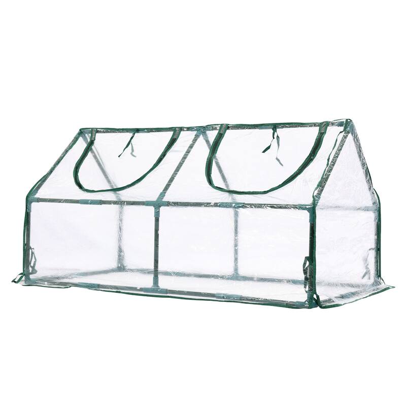 Aoodor Mini Greenhouse with 2 Zipper Doors,