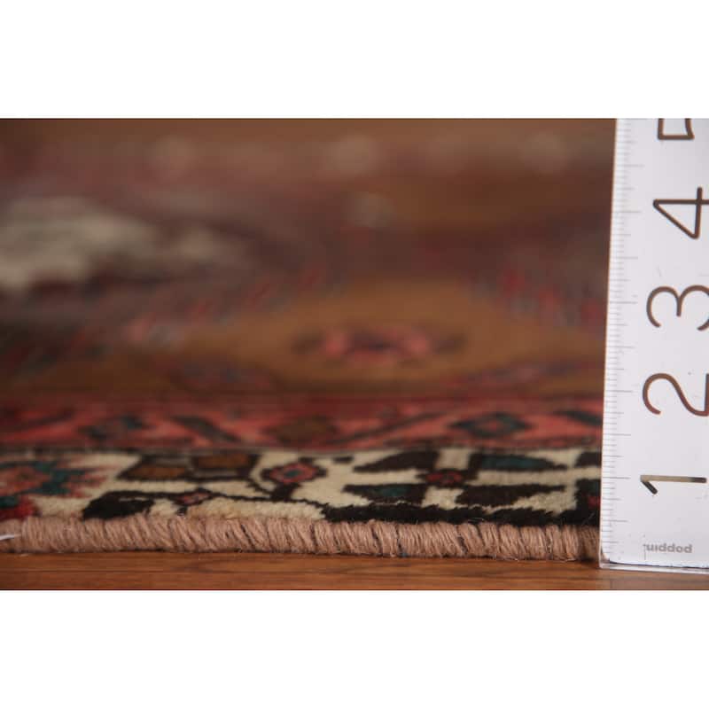 Brown Ardebil Persian Vintage Runner Rug Hand-knotted Wool Carpet - 3'0"x 11'0"