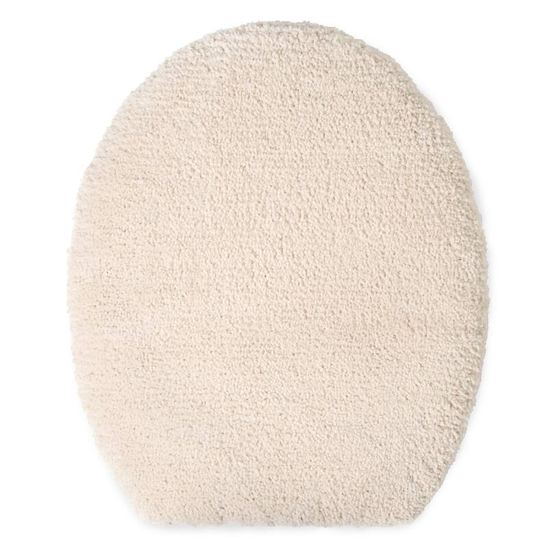 TOWN & COUNTRY EVERYDAY Ultra Plush Solid Tufted Toilet Lid Cover, Soft and Absorbent, Non-Slip Cover, Machine Washable - Beige - 18.5”x19.6‘’