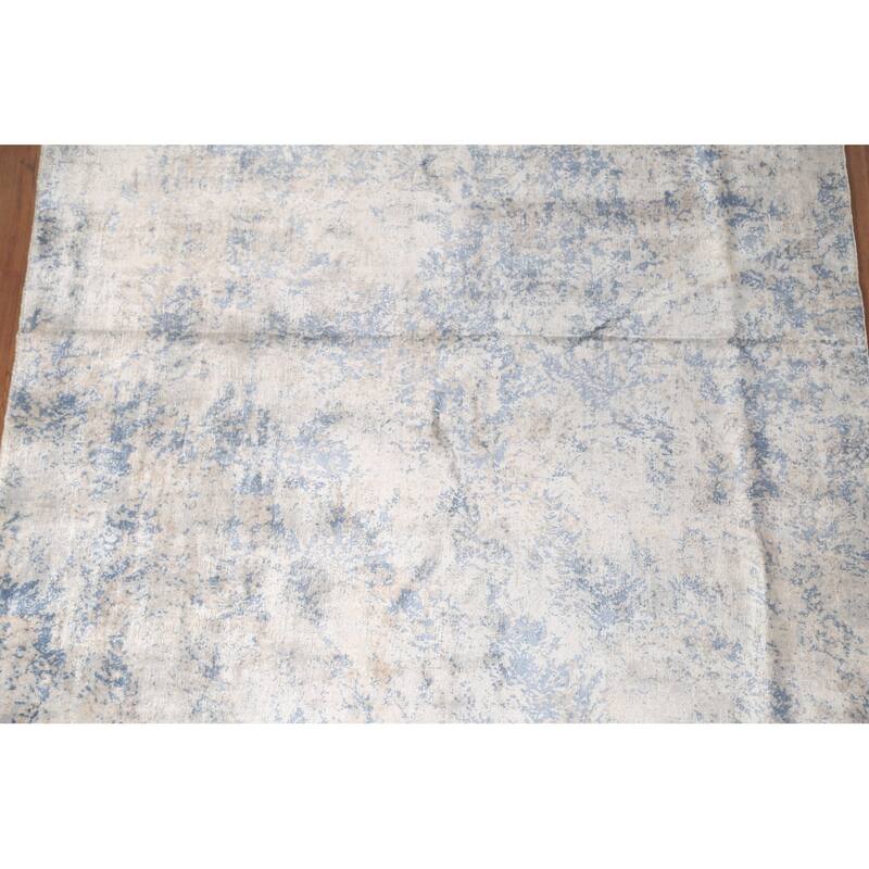 All-Over Abstract Indian Area Rug Hand-Knotted Wool Carpet - 6'6" x 9'10"