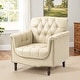 preview thumbnail 4 of 69, Tufted Vegan Leather Accent Chair Upholstered Armchair Beige